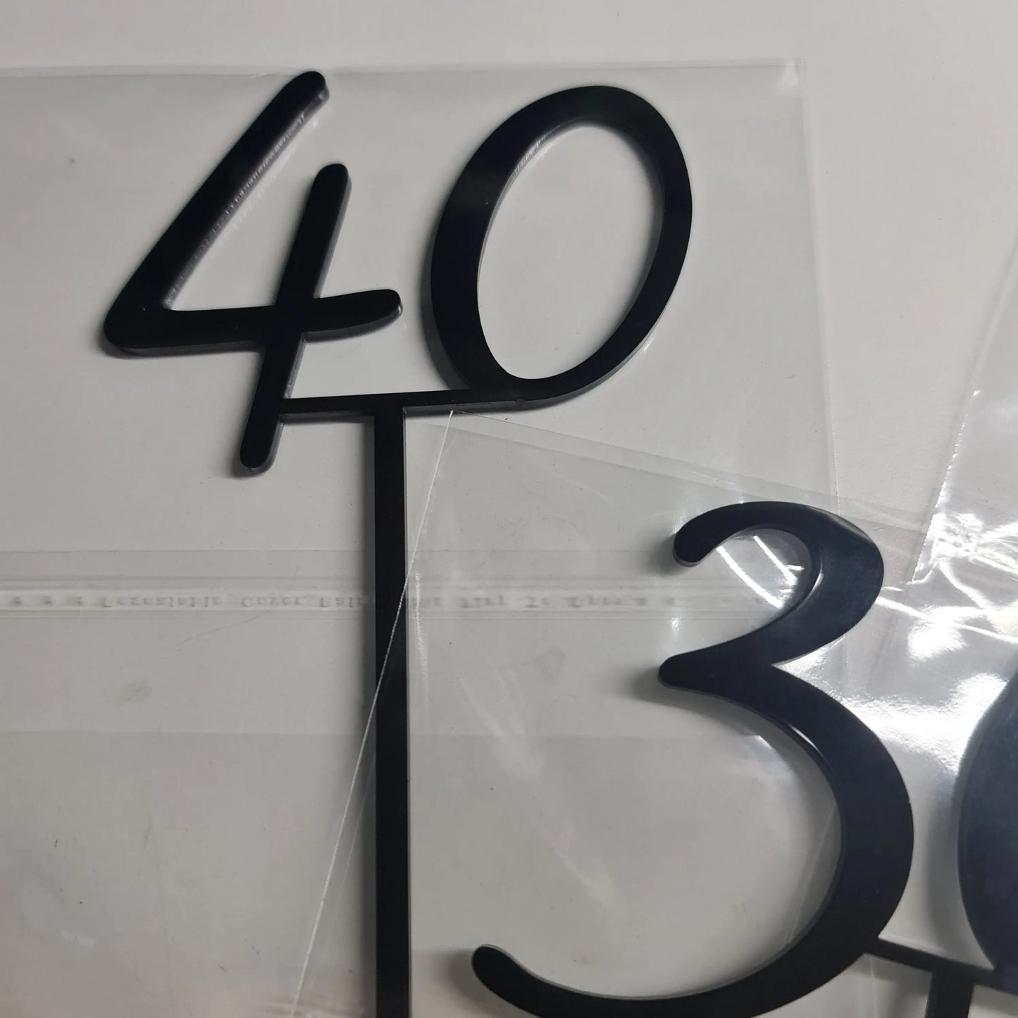 Cake Topper - Acrylic - 18 21 30 40 50 - Paper Love Card