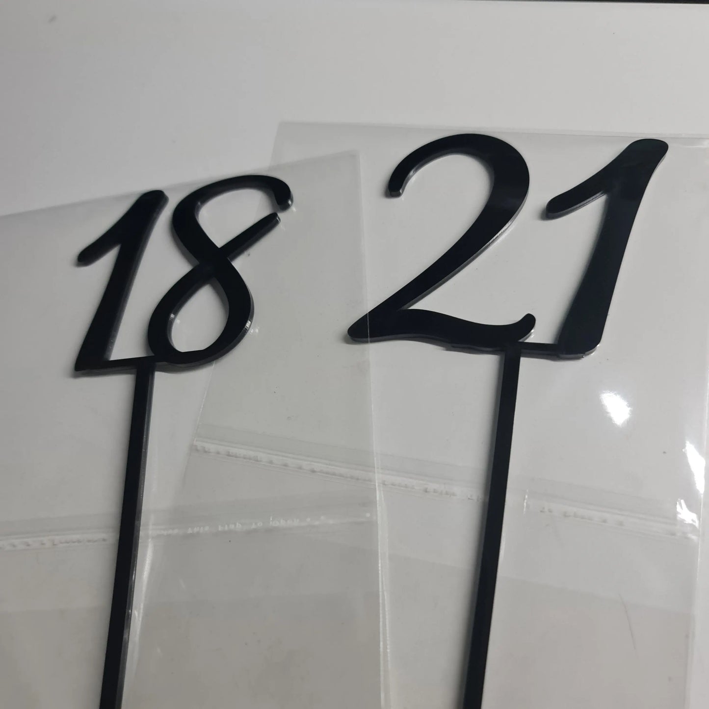 Cake Topper - Acrylic - 18 21 30 40 50 - Paper Love Card