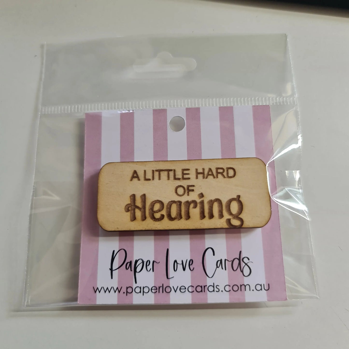 Hearing Impaired Badge - Timber etched - Paper Love Card