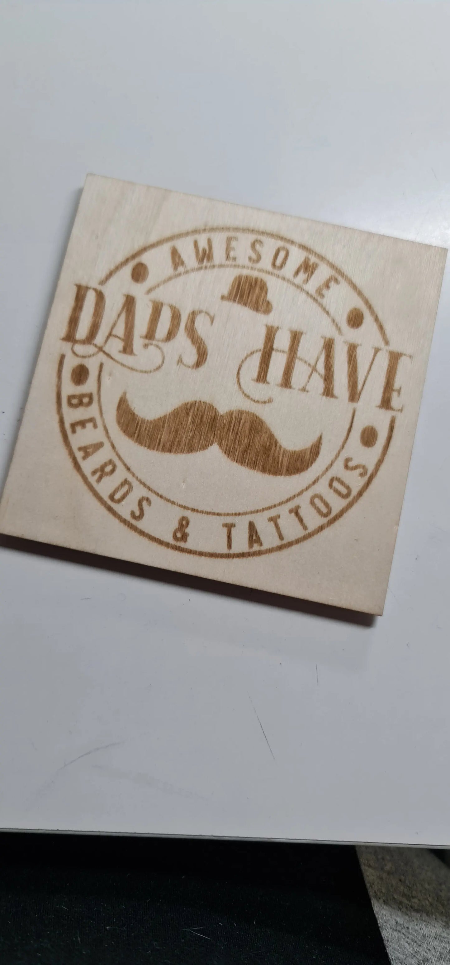Laser Etched Timber Drink Coasters – 10cm x 10cm - Paper Love Card