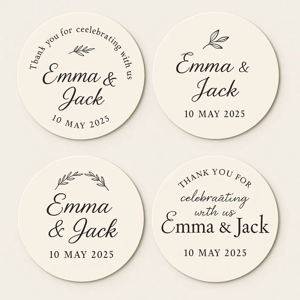 Wedding Stickers, Favor Stickers, Rustic Wedding Decor, Elegant Wedding Supplies, Personalized Stickers, Black and White Wedding, Custom Wedding Labels, Minimalist Wedding