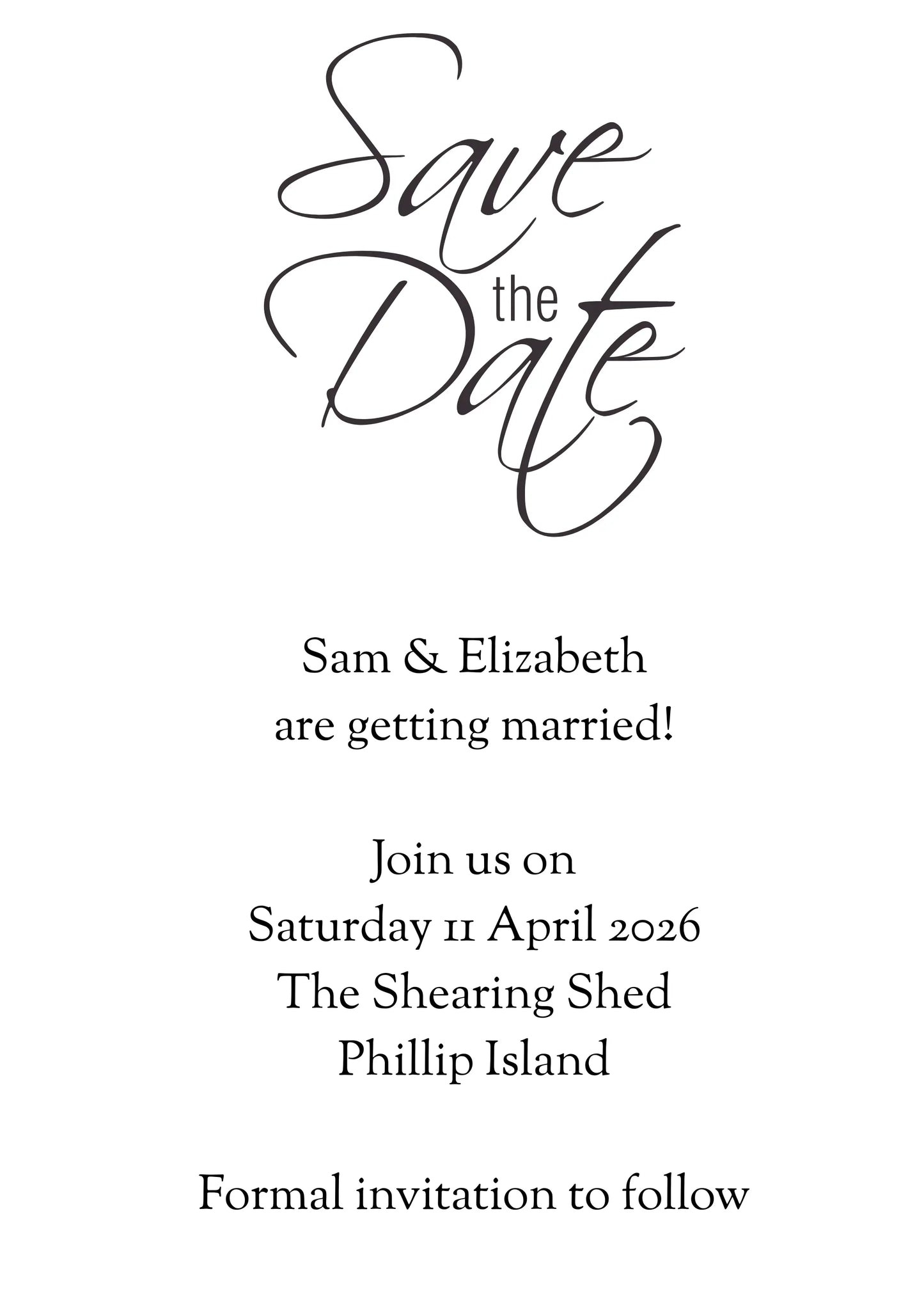 Save the Date Invitation with envelope - Printed - Paper Love Card