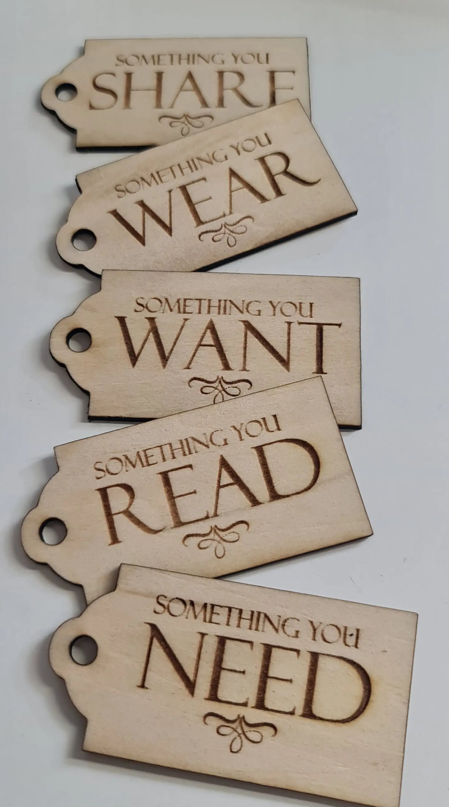 Something Tags - Want Wear Need Read Share - Paper Love Card