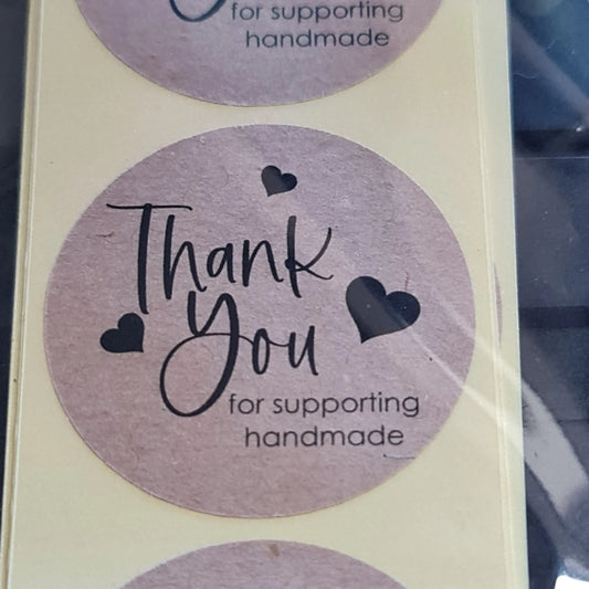 Thank You for Supporting Handmade - Sticker Paper Love Cards