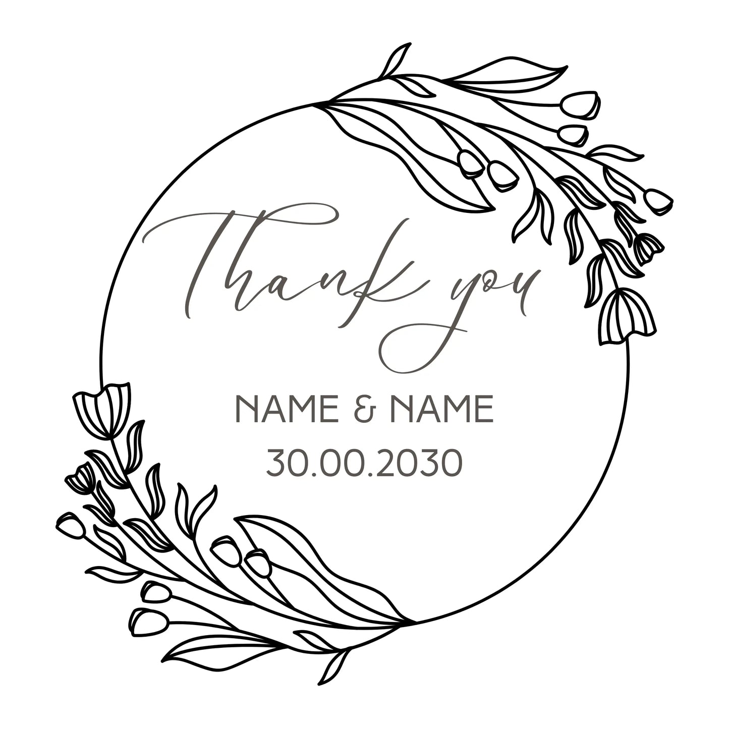 Wedding Thank You Sticker - Foiled - Paper Love Card