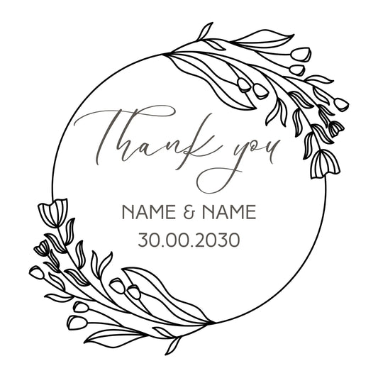Wedding Thank You Sticker - Foiled - Paper Love Card
