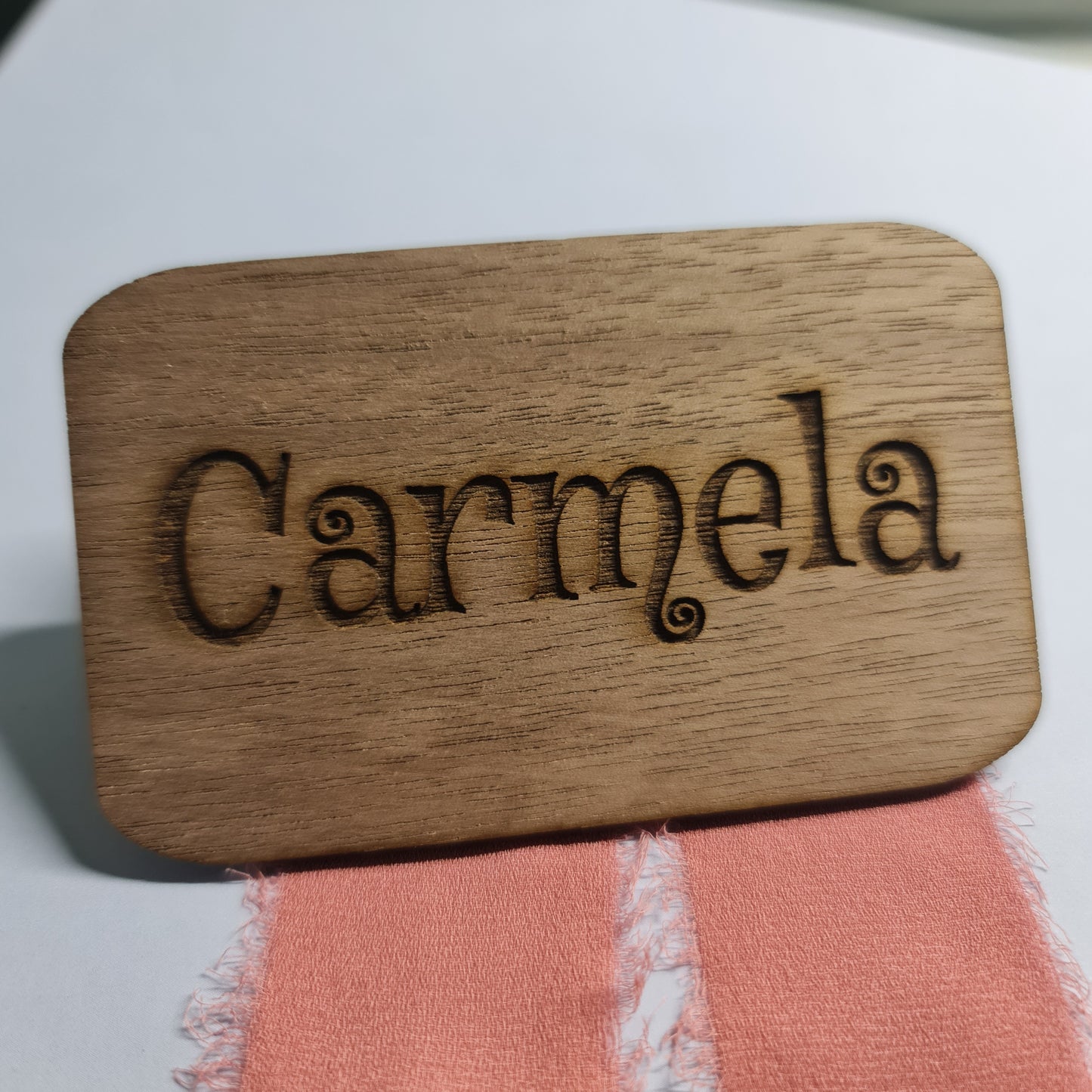 Laser Etched Placecard in Walnut timber