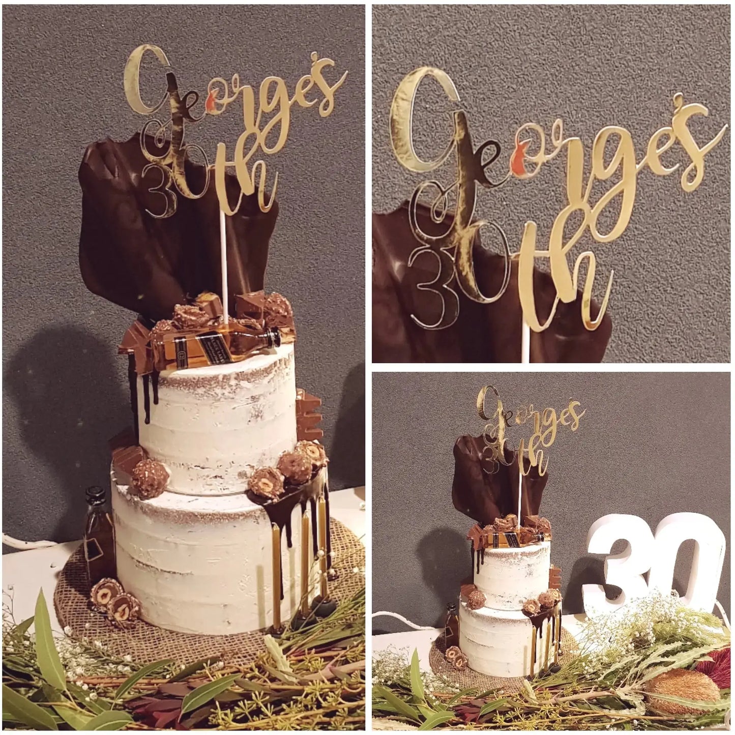 Cake Topper - Glitter or Metallic - Custom Order Paper Love Card