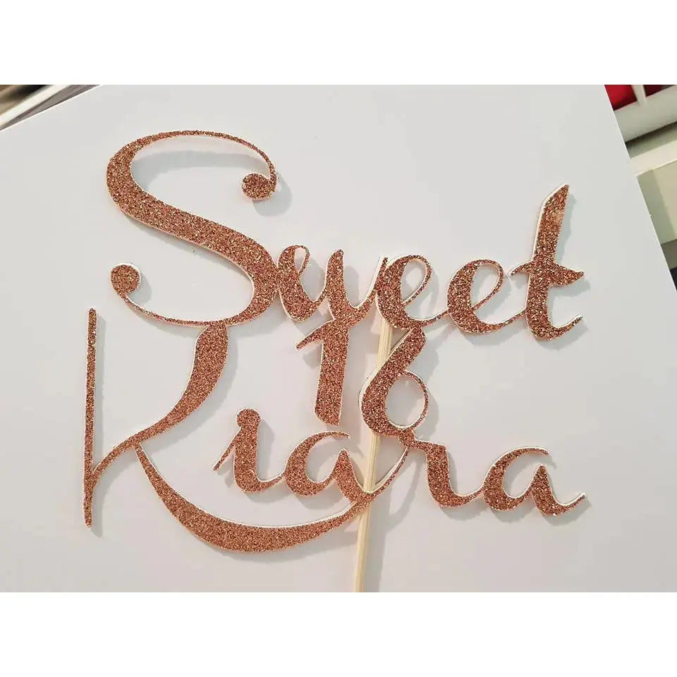 Cake Topper - Glitter or Metallic - Custom Order Paper Love Card