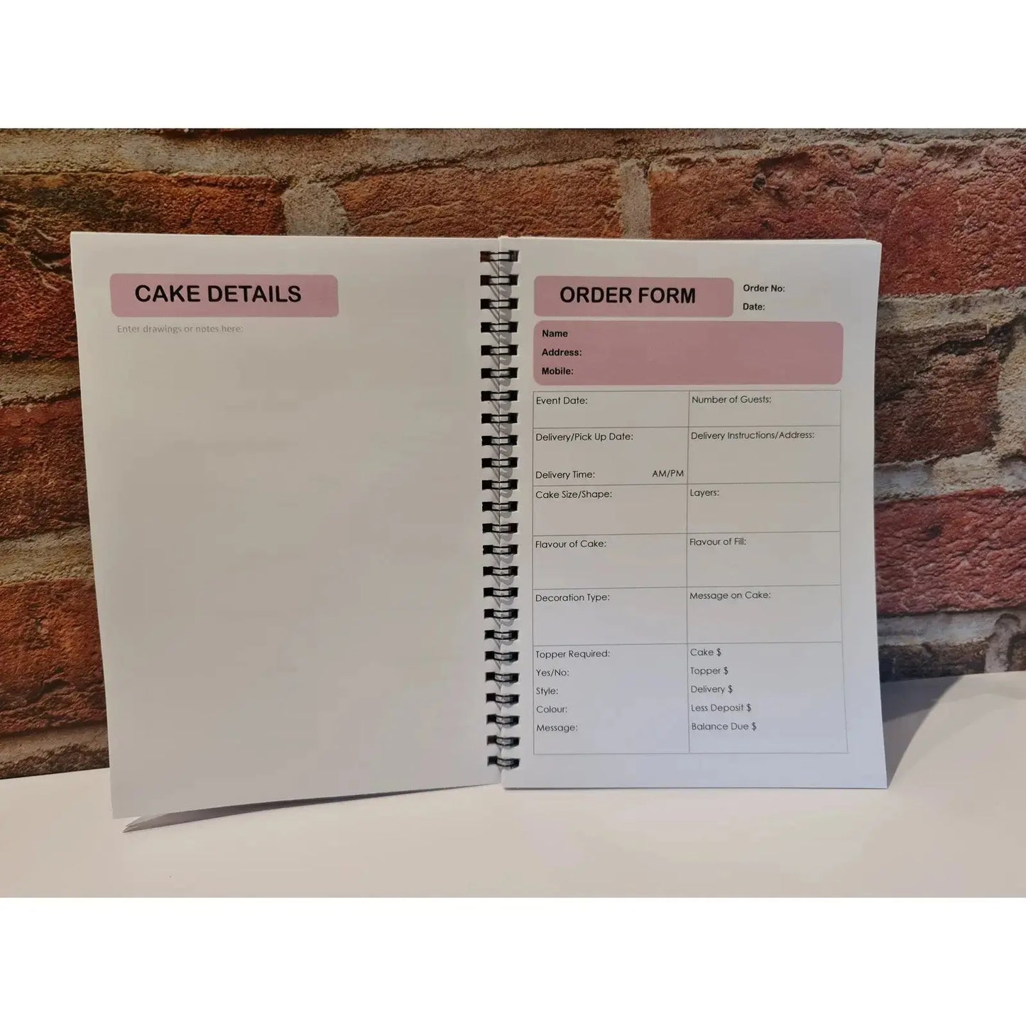 Cake & Cupcake Makers - Order Book Paper Love Card