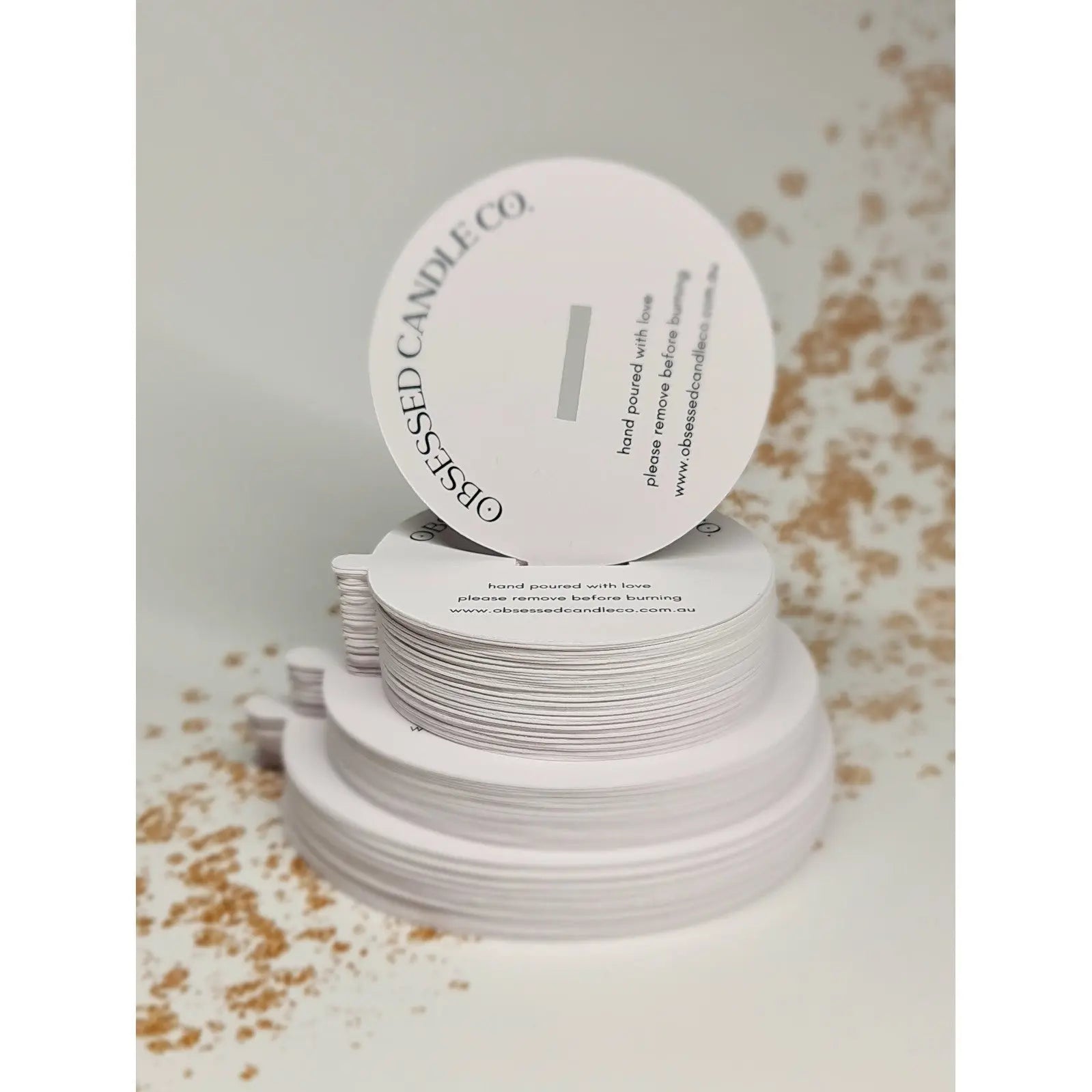 Candle Dust Covers - White Matte - Printed & Personalised – Paper