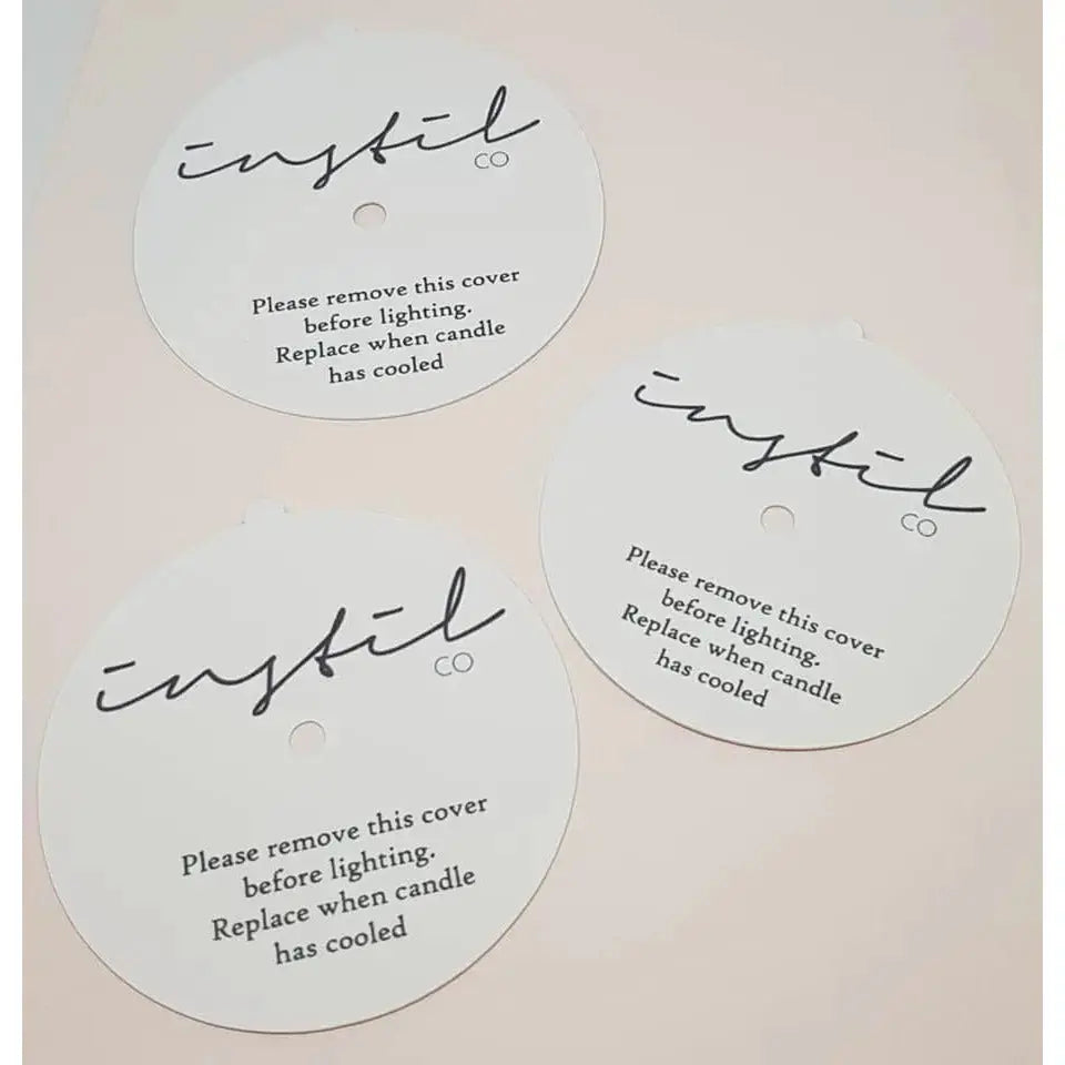 Candle Dust Covers - White Matte - Printed & Personalised Paper Love Card