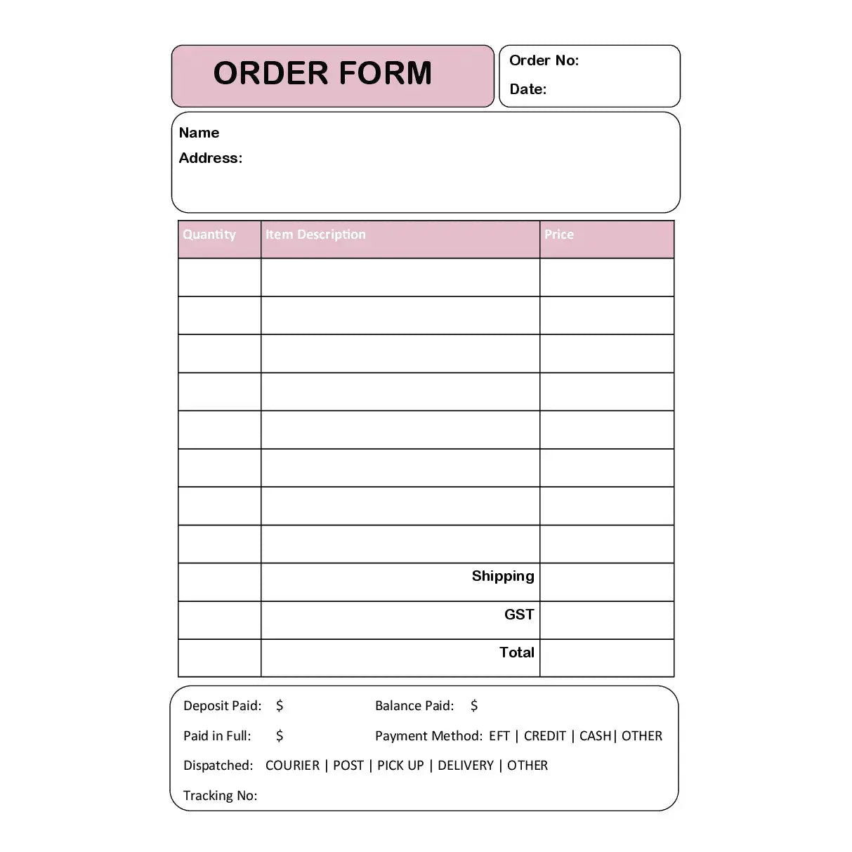 Order Book - Customised Cover Paper Love Card