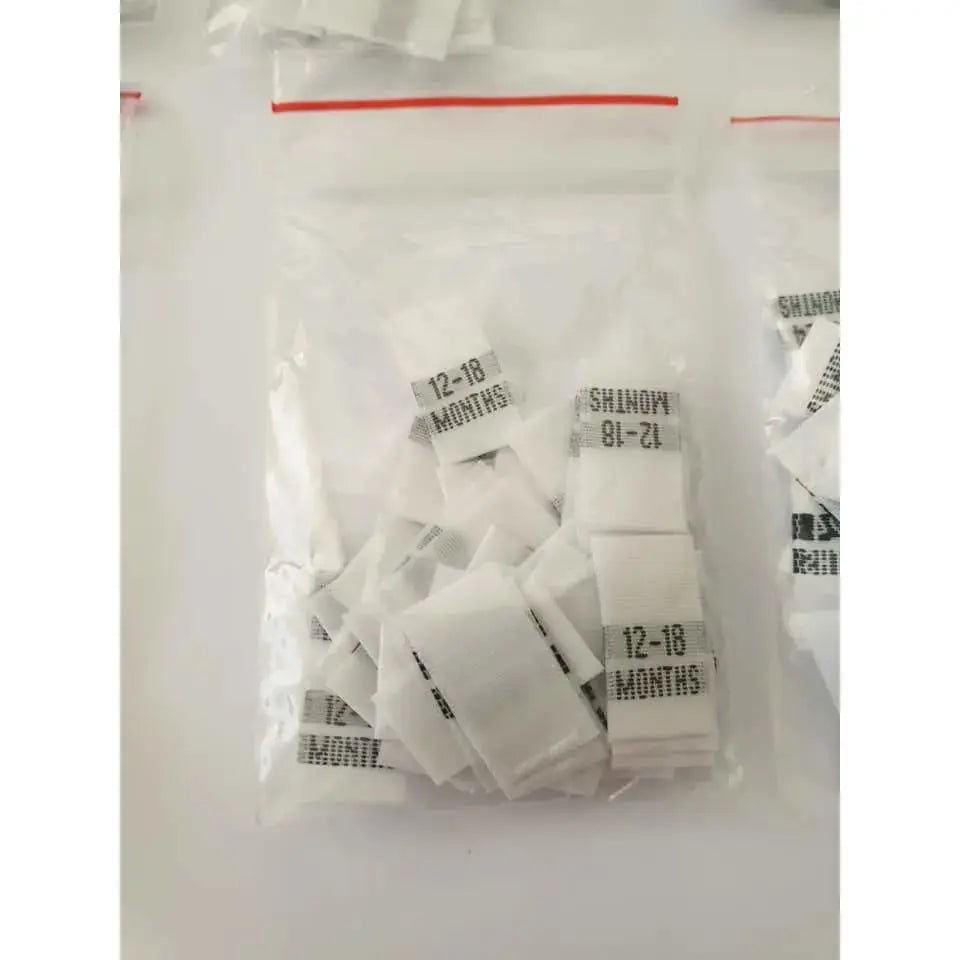 Clothing Size Tags - Woven Satin - Loop style Paper Love Card