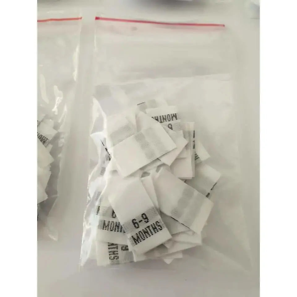 Clothing Size Tags - Woven Satin - Loop style Paper Love Card