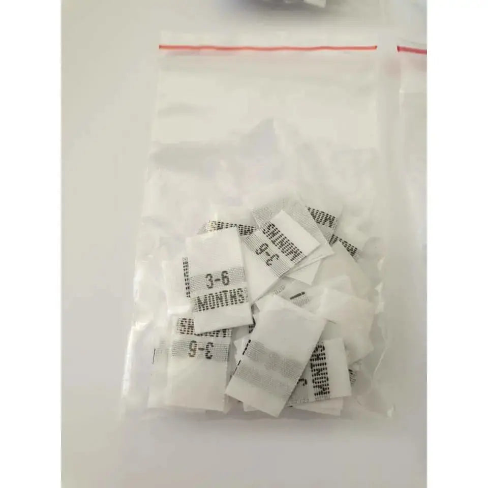 Clothing Size Tags - Woven Satin - Loop style Paper Love Card