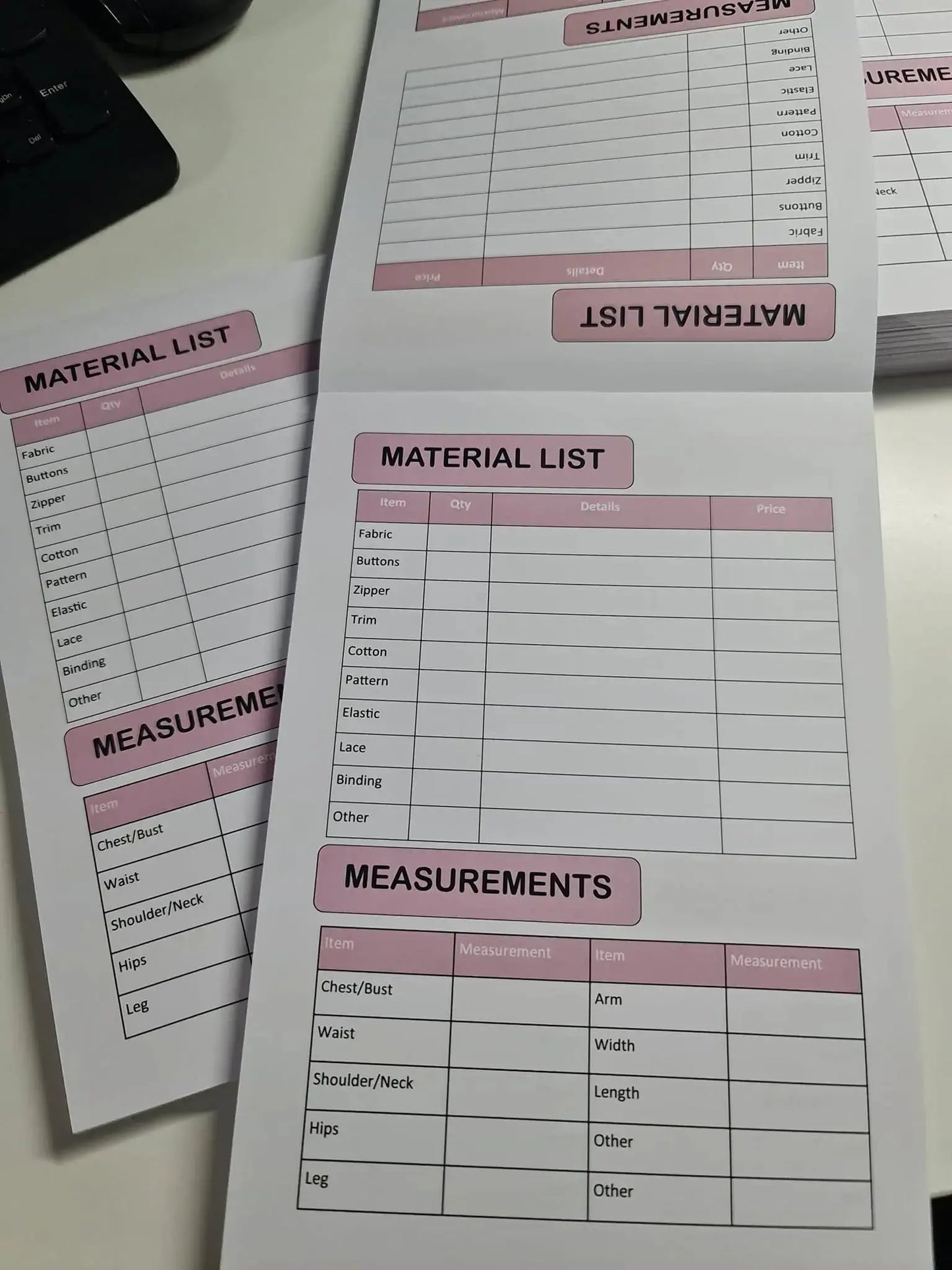 Sewers Notepad - Materials & Measurements A5 size Paper Love Card