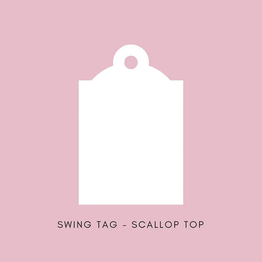 Swing Tag - Rectangle with scalloped top Paper Love Card