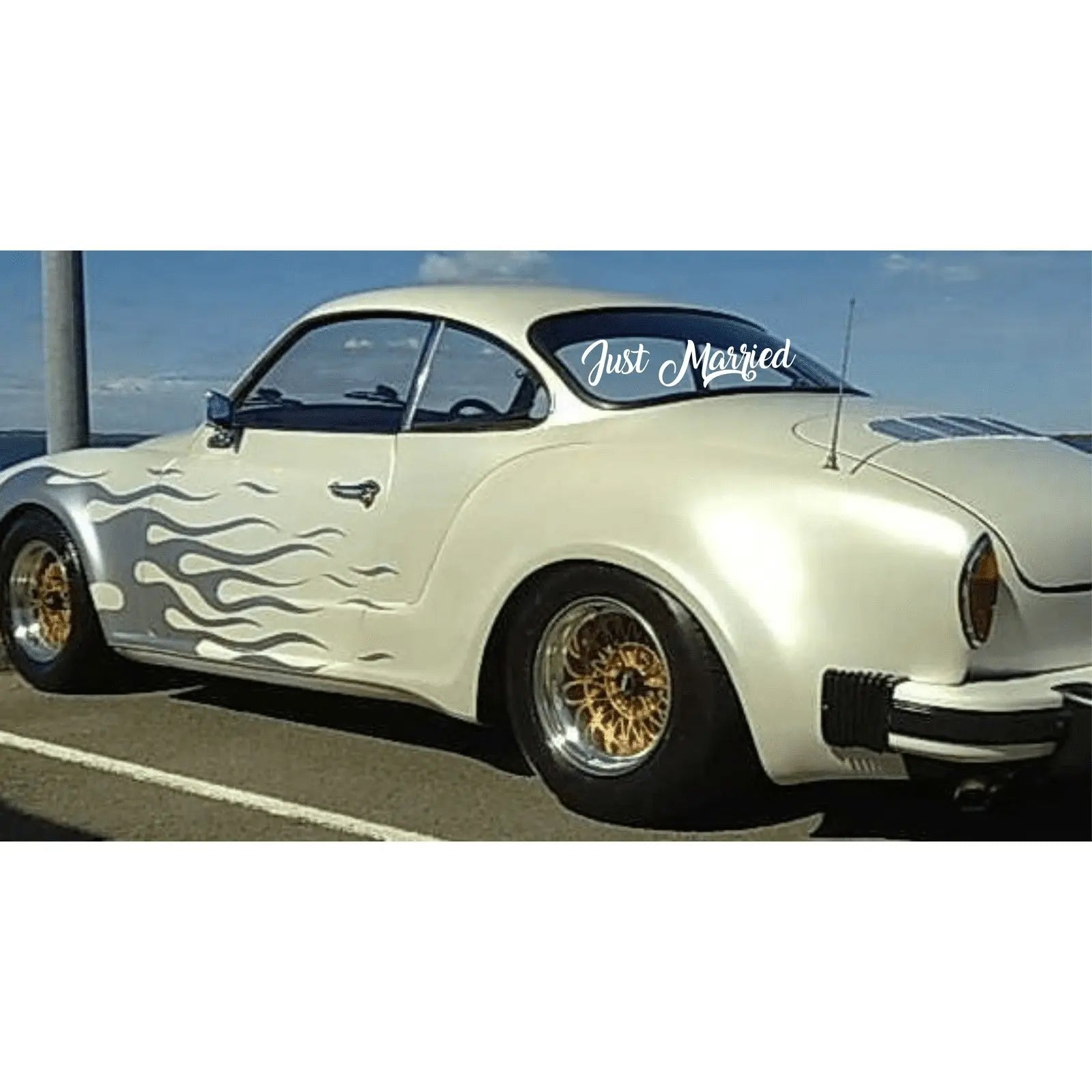 Wedding Car Sign - Just Married Paper Love Card