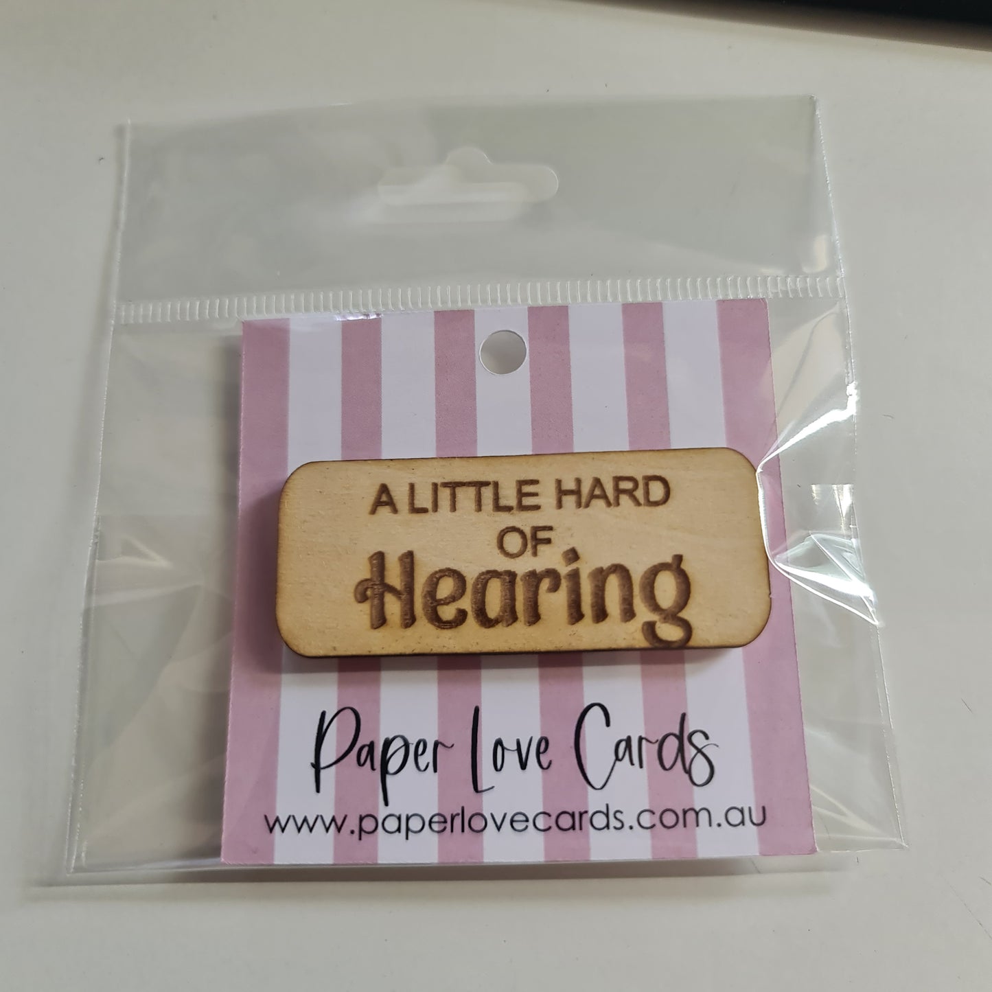 Hearing Impaired Badge - Timber etched