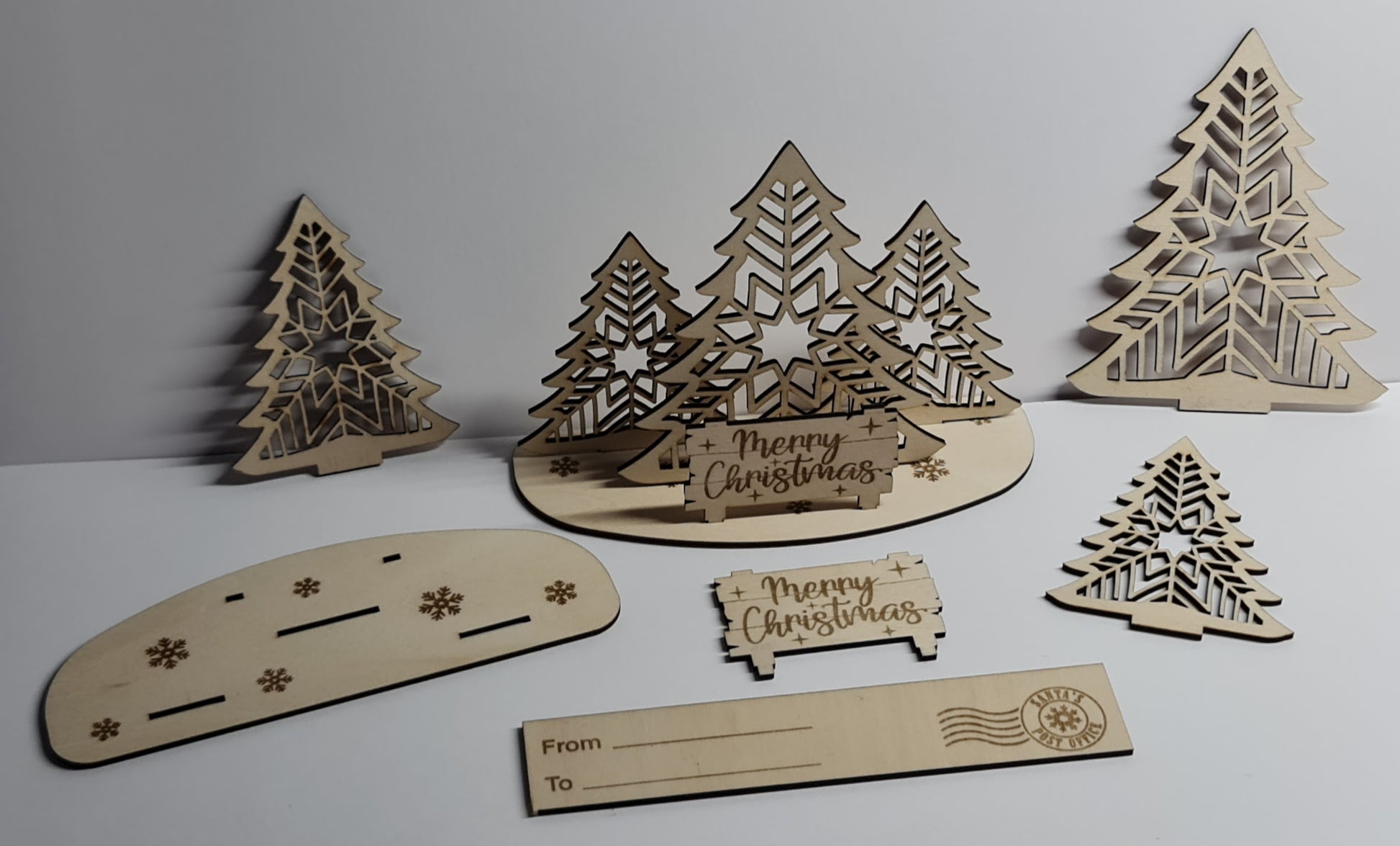 3D Christmas Card - Timber