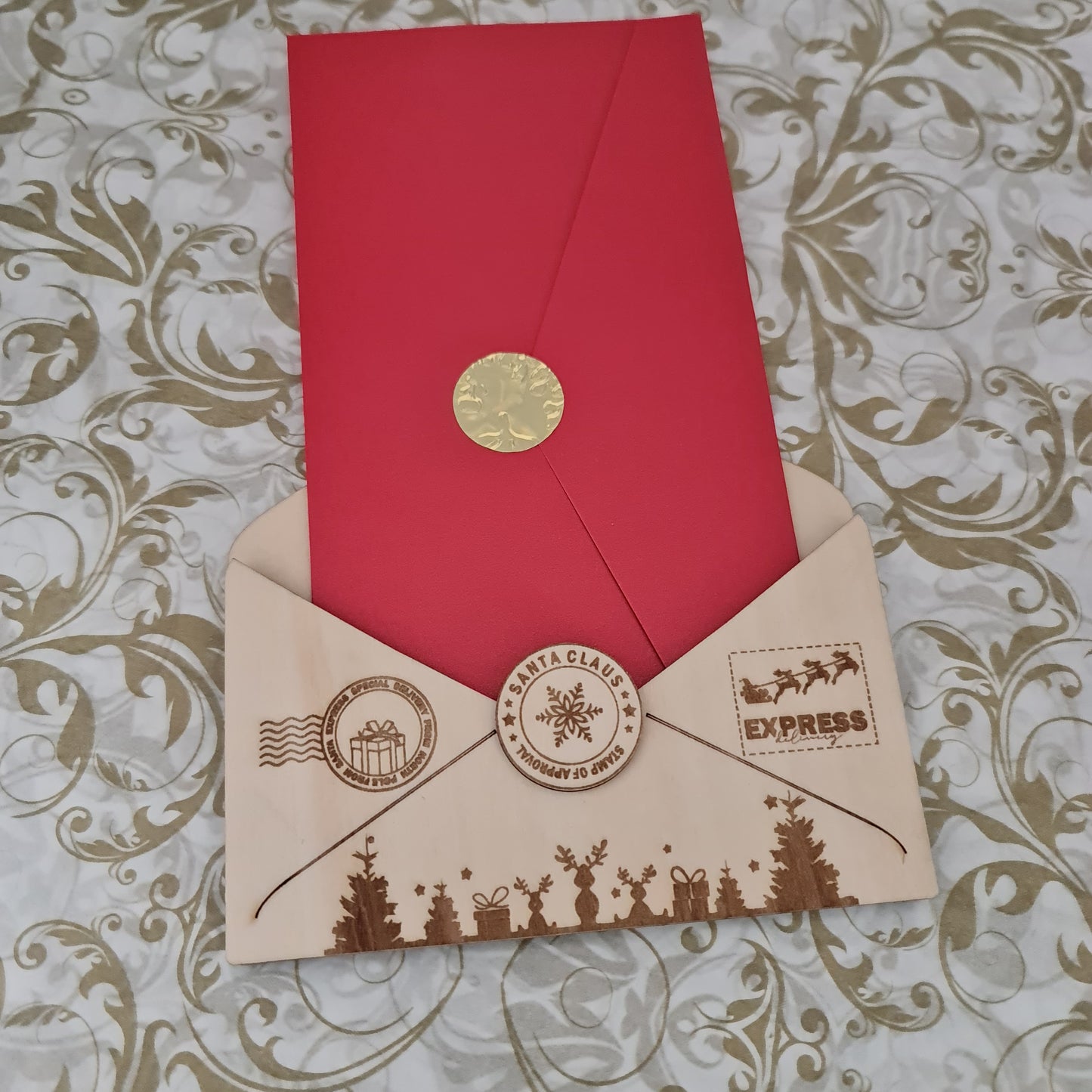 Letter to Santa, Timber holder, letters and wax seal supplied.