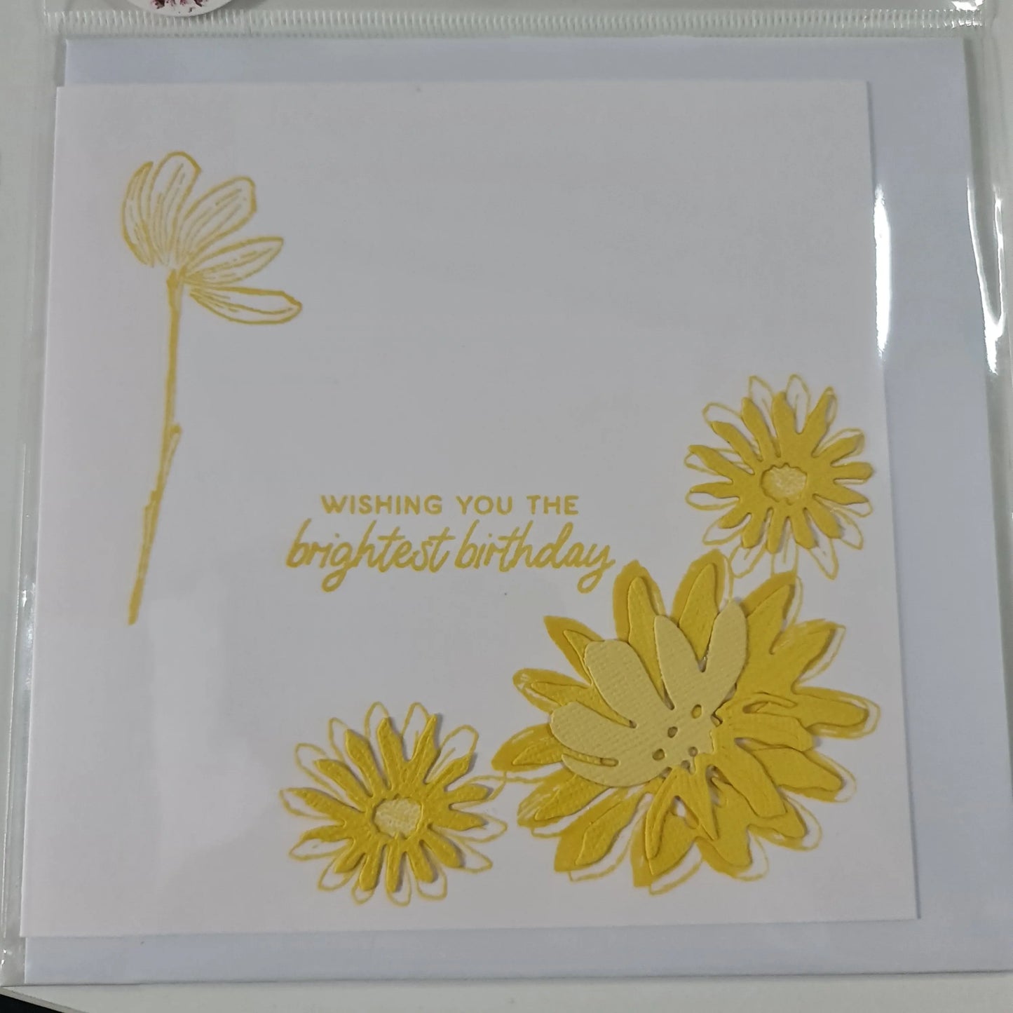 Brightest Birthday Daisy Card in White Paper Love Cards