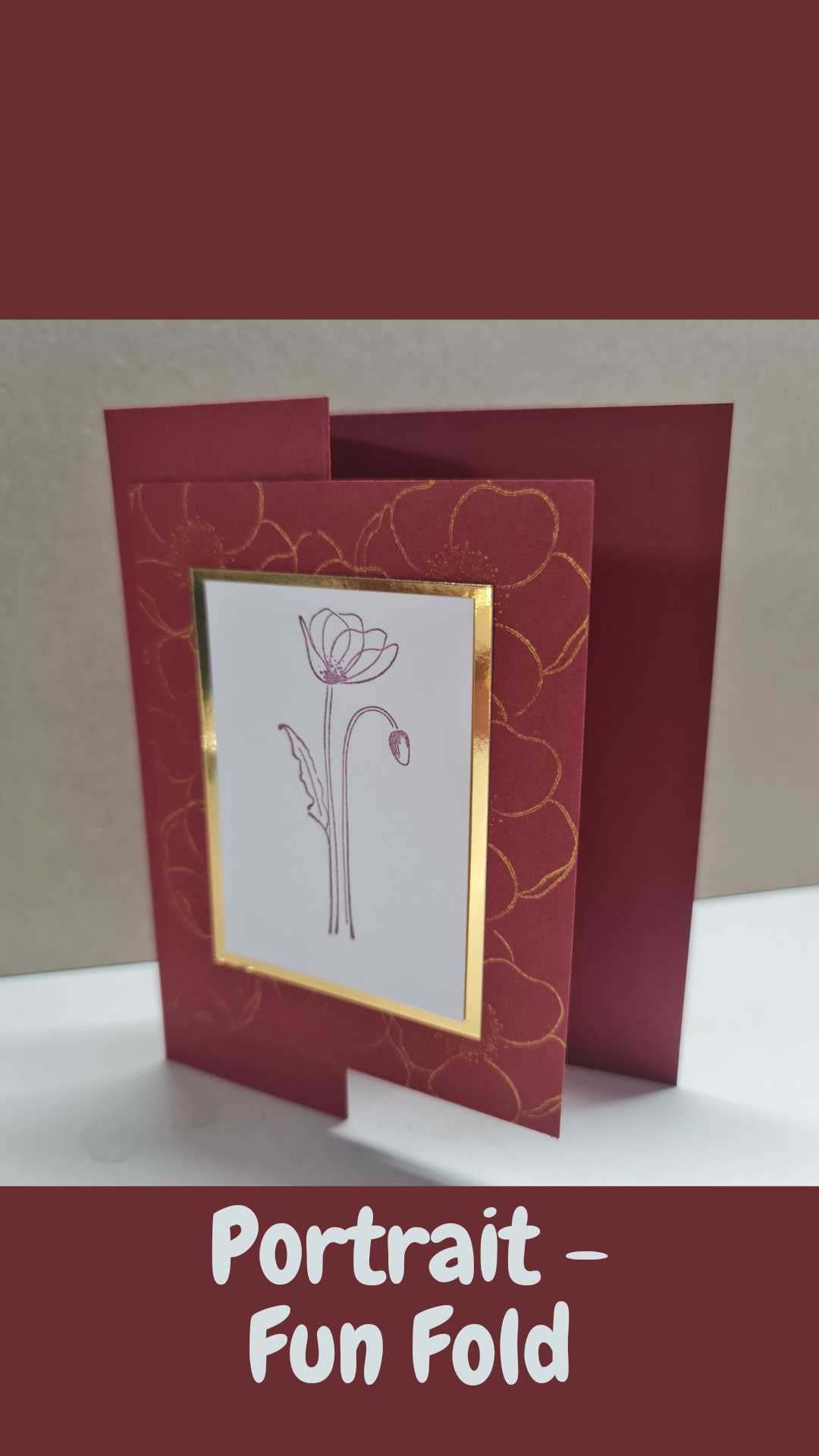 Burgundy Gold Poppy - A6 Tent Fold - Single Portrait Poppy Paper Love Cards