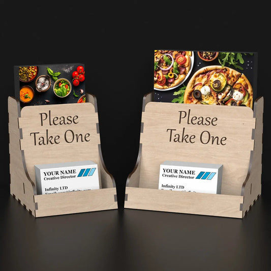Business Card & Flyer Stands - Timber Laser Cut - Paper Love Card