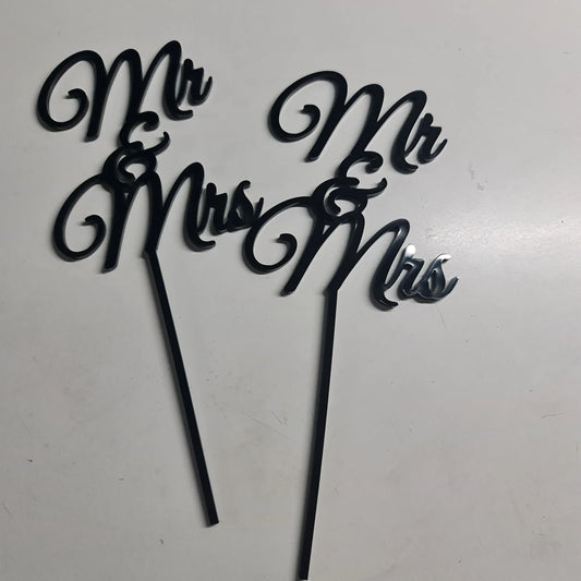 Cake Topper - Acrylic - Mr & Mrs - Paper Love Card