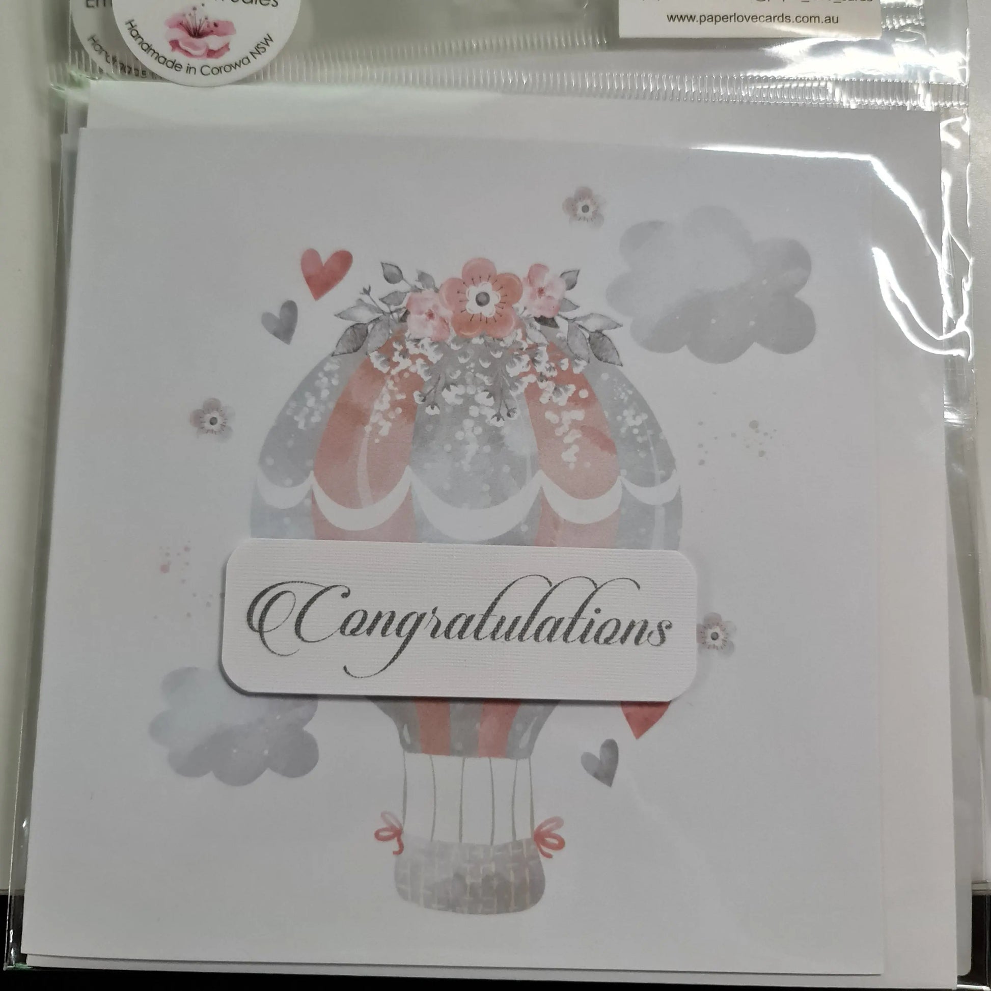 Congratulations Hot Air Balloon Card Paper Love Cards