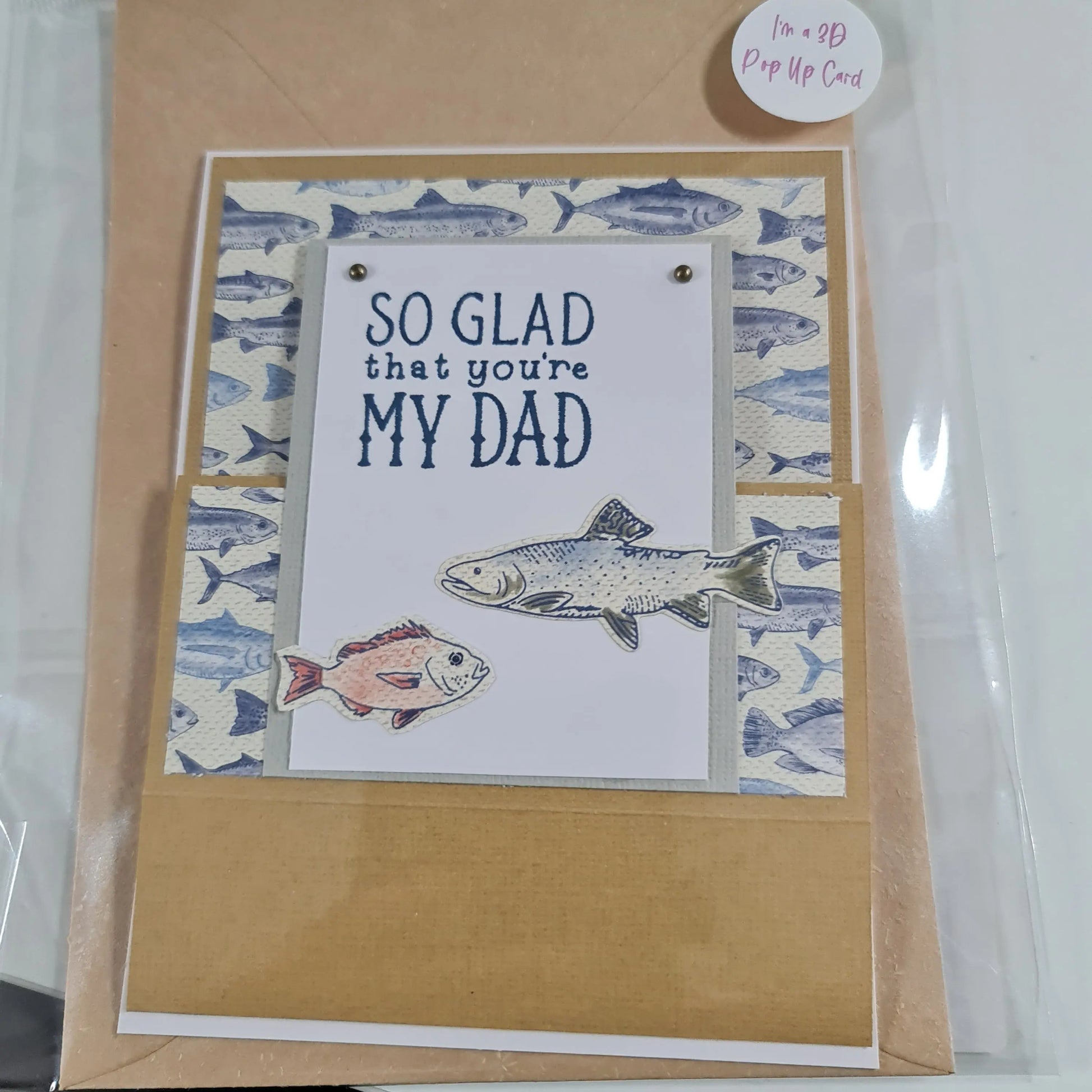 Fishing 3D Pop Up Father's Day Card Paper Love Cards