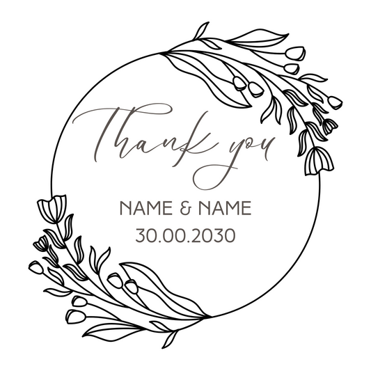 Wedding Thank You Sticker - Foiled