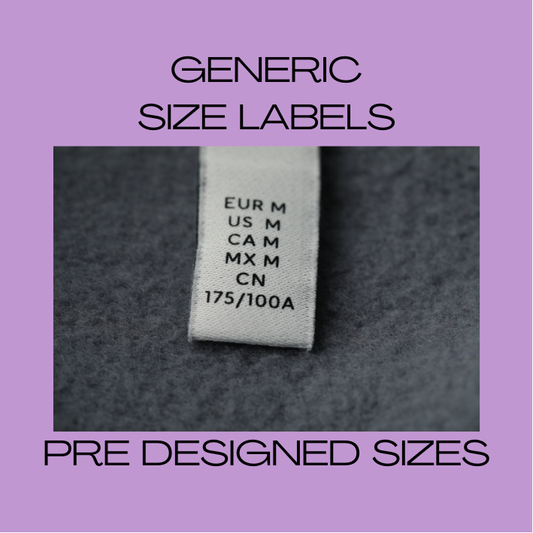 Generic Size labels - Size Only