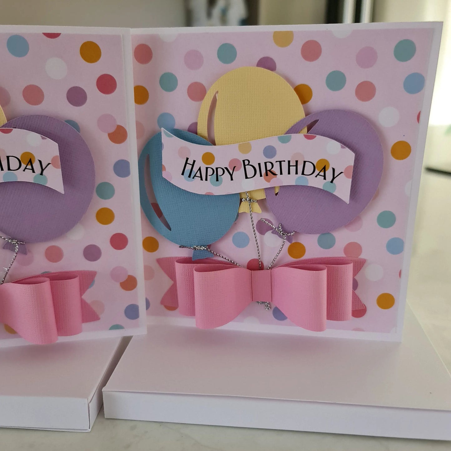 Happy Birthday Balloon Card with Gift Box - 3D Paper Love Cards