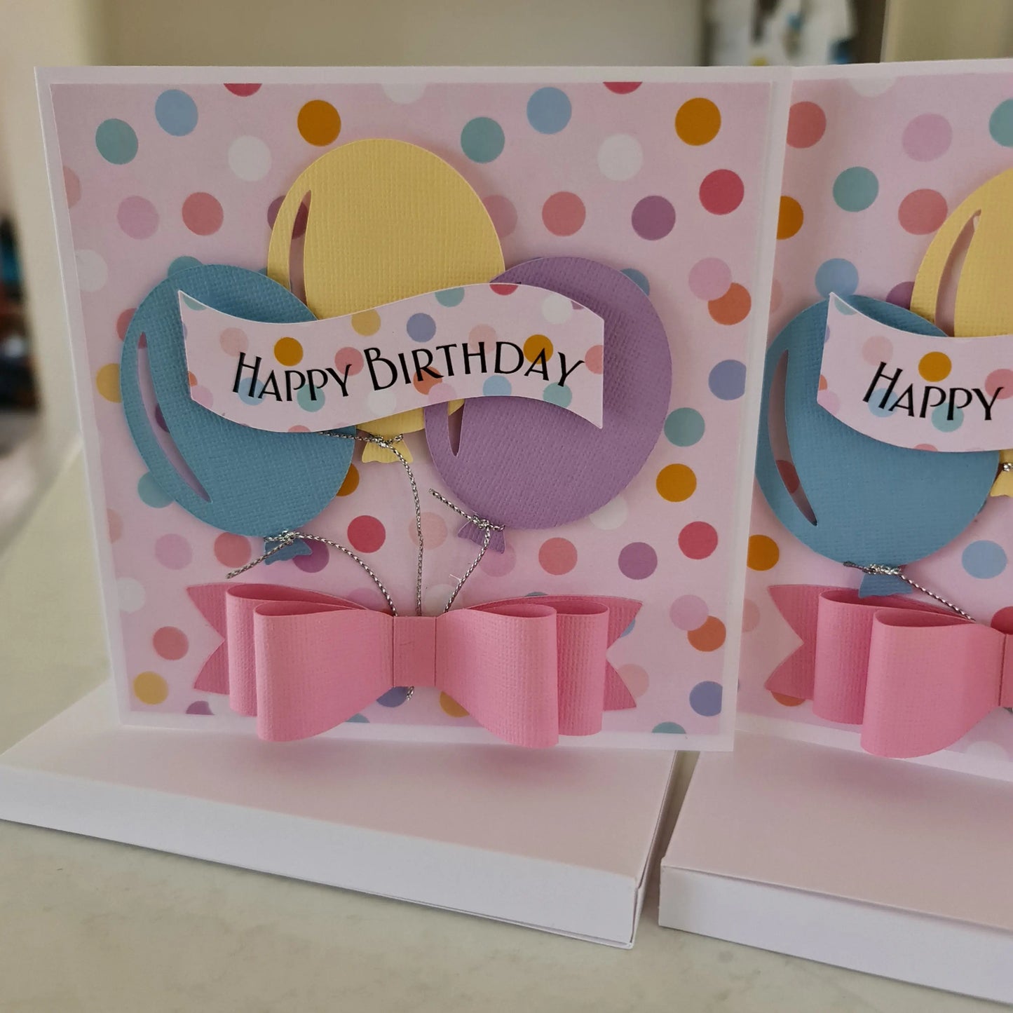 Happy Birthday Balloon Card with Gift Box - 3D Paper Love Cards