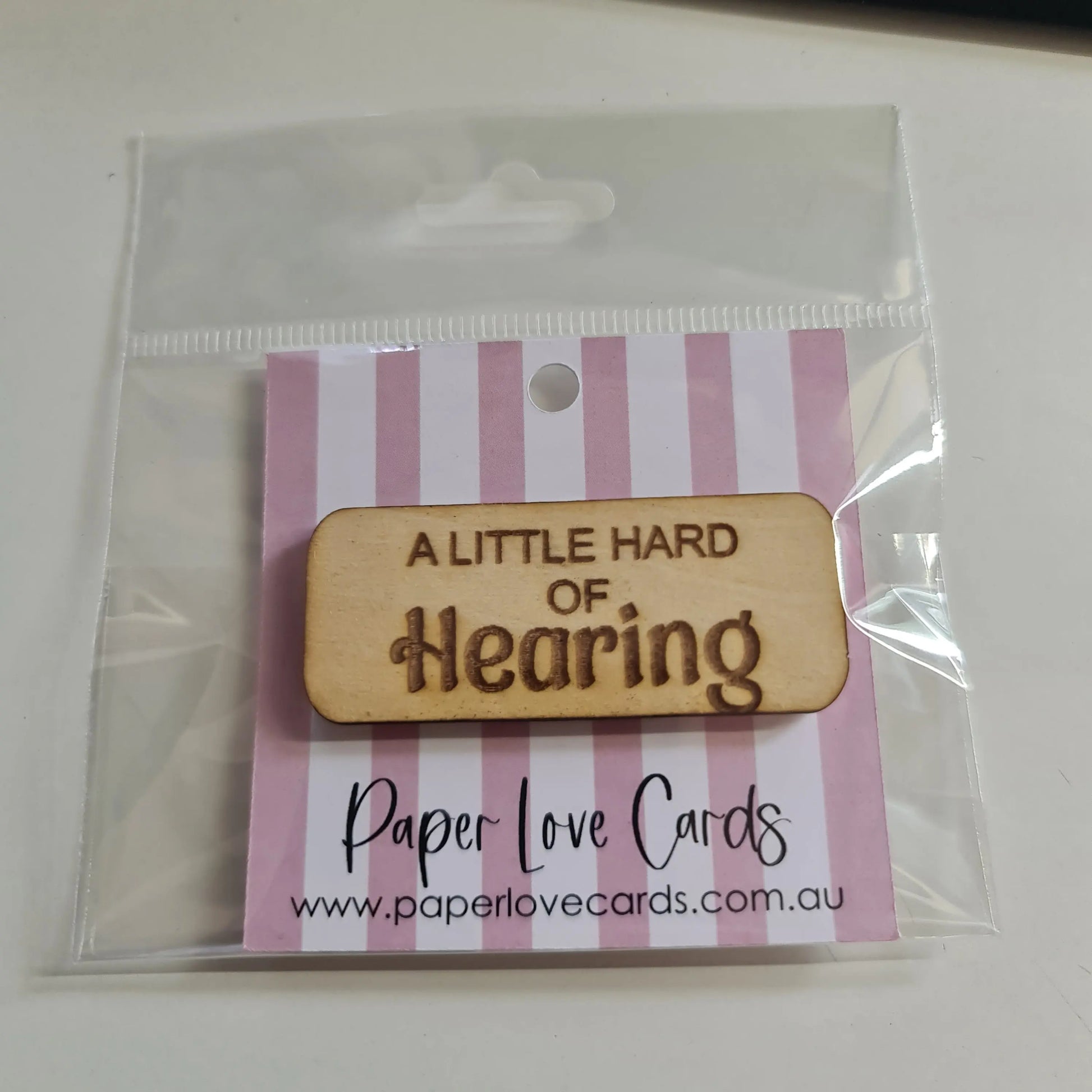 Hearing Impaired Badge - Timber etched - Paper Love Card