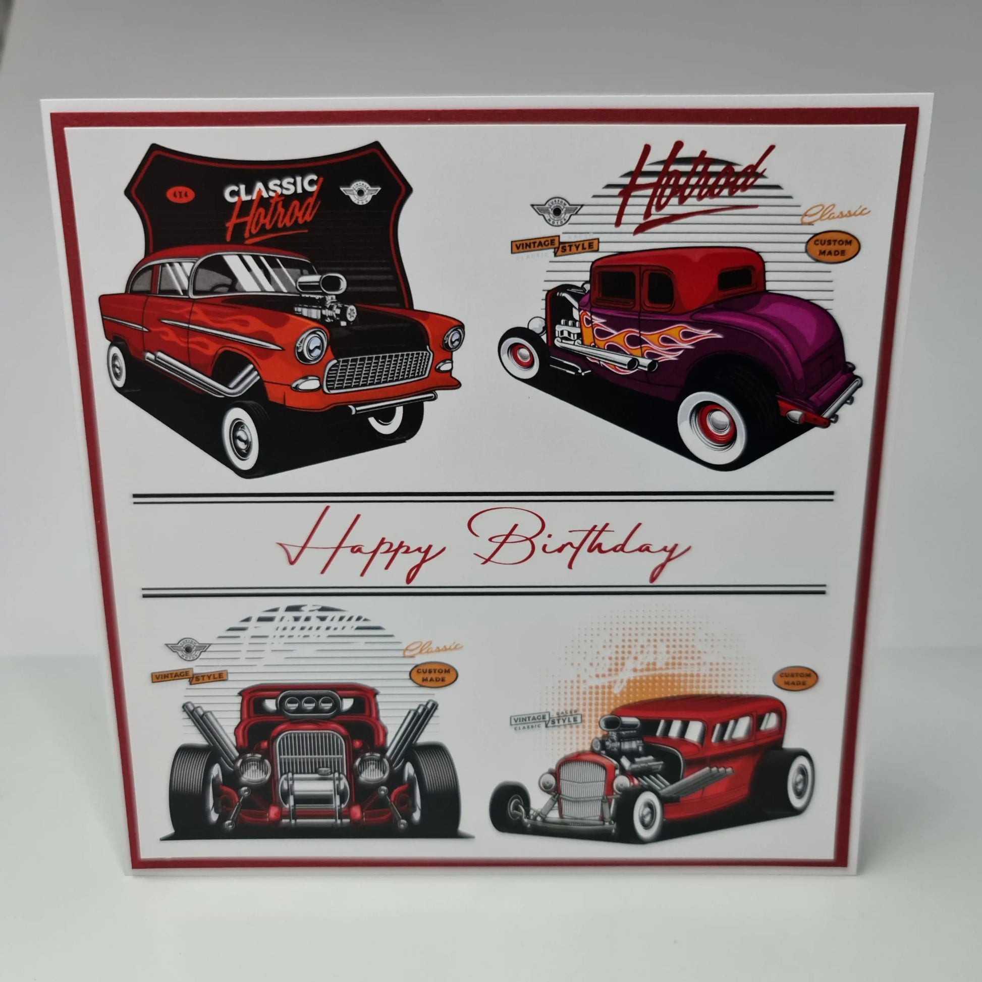 Hot Rod Cars - 4 Panel Paper Love Cards