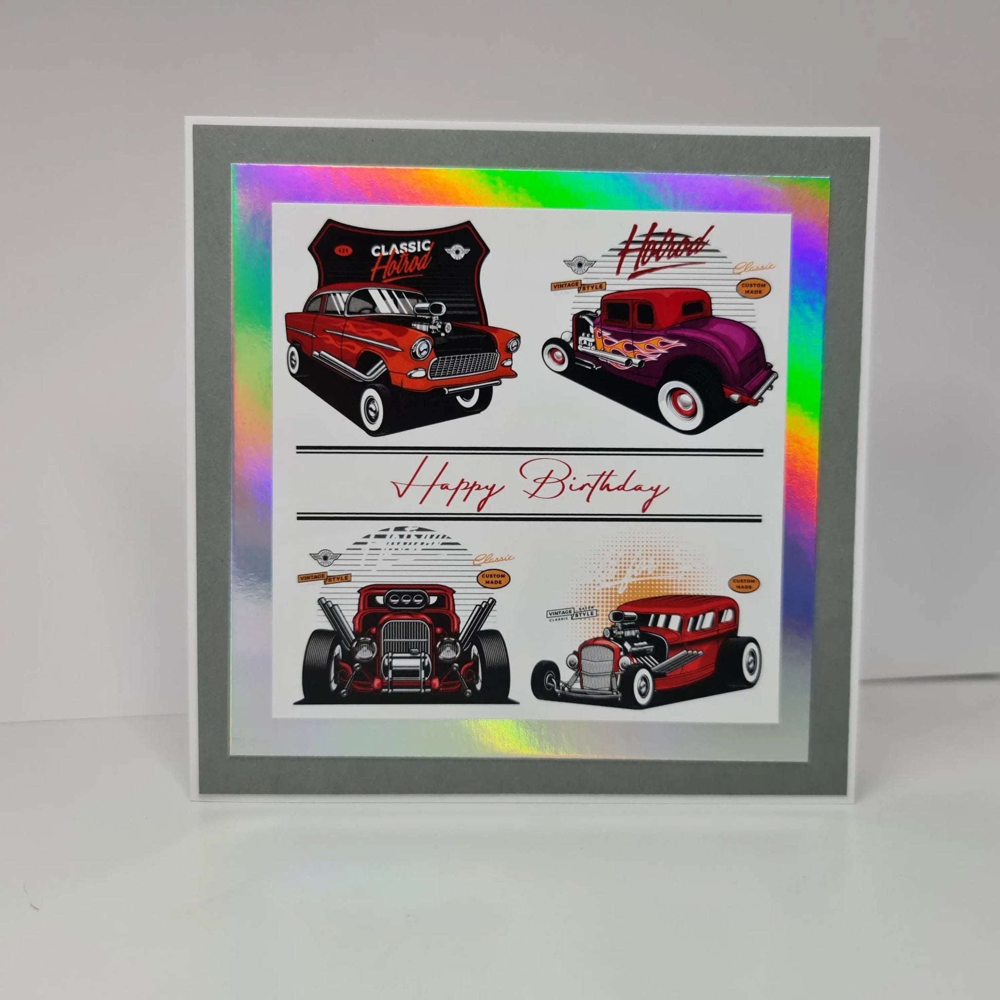 Hot Rod Cars - 4 Panel Paper Love Cards