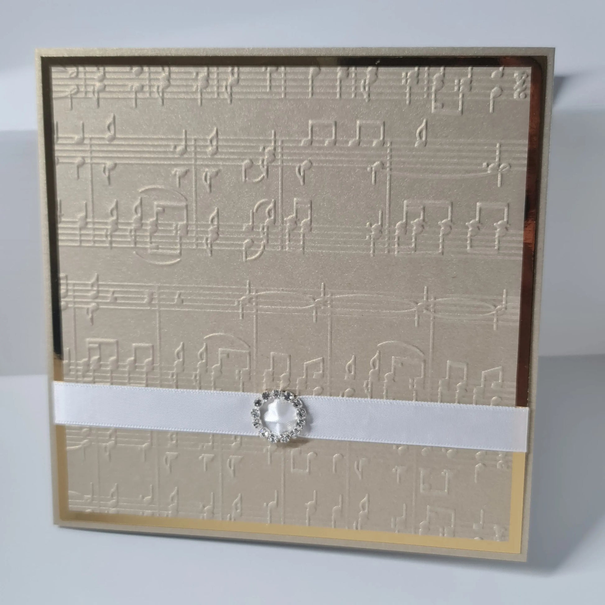 Music Note - Shimmer Card - Silver & Gold Paper Love Cards