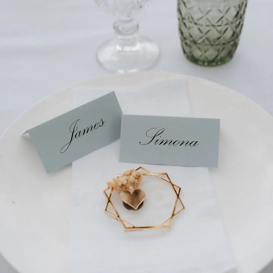 Place cards - egg shell blue in Tent fold