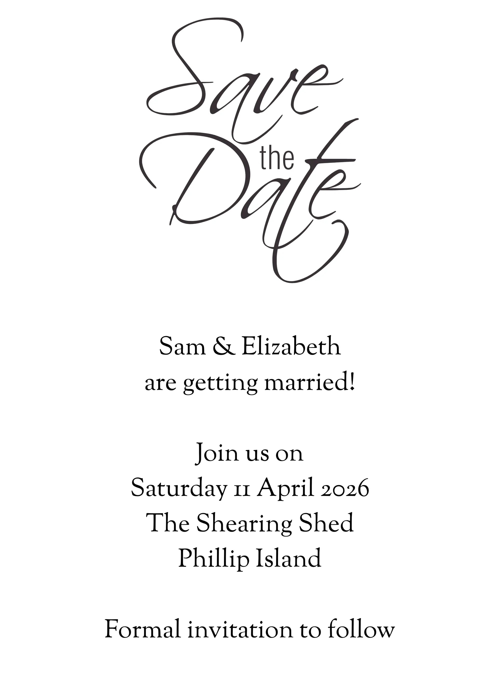 Save the Date Invitation with envelope - Printed - Paper Love Card