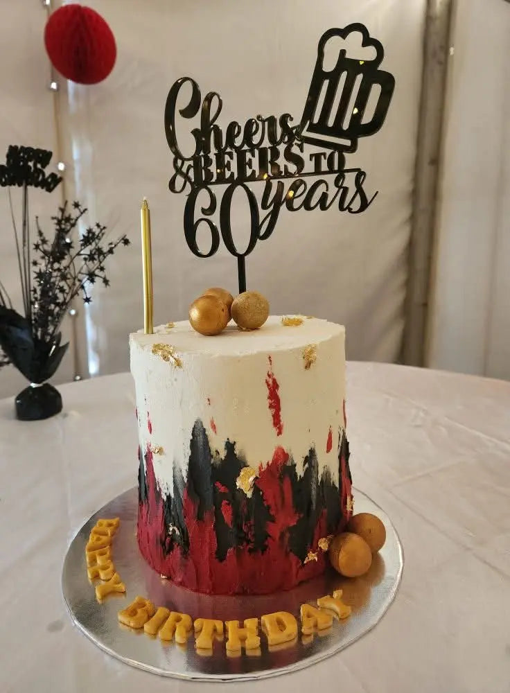 Sixtieth Birthday Topper - Cheers & Beers to 60 Years Paper Love Card