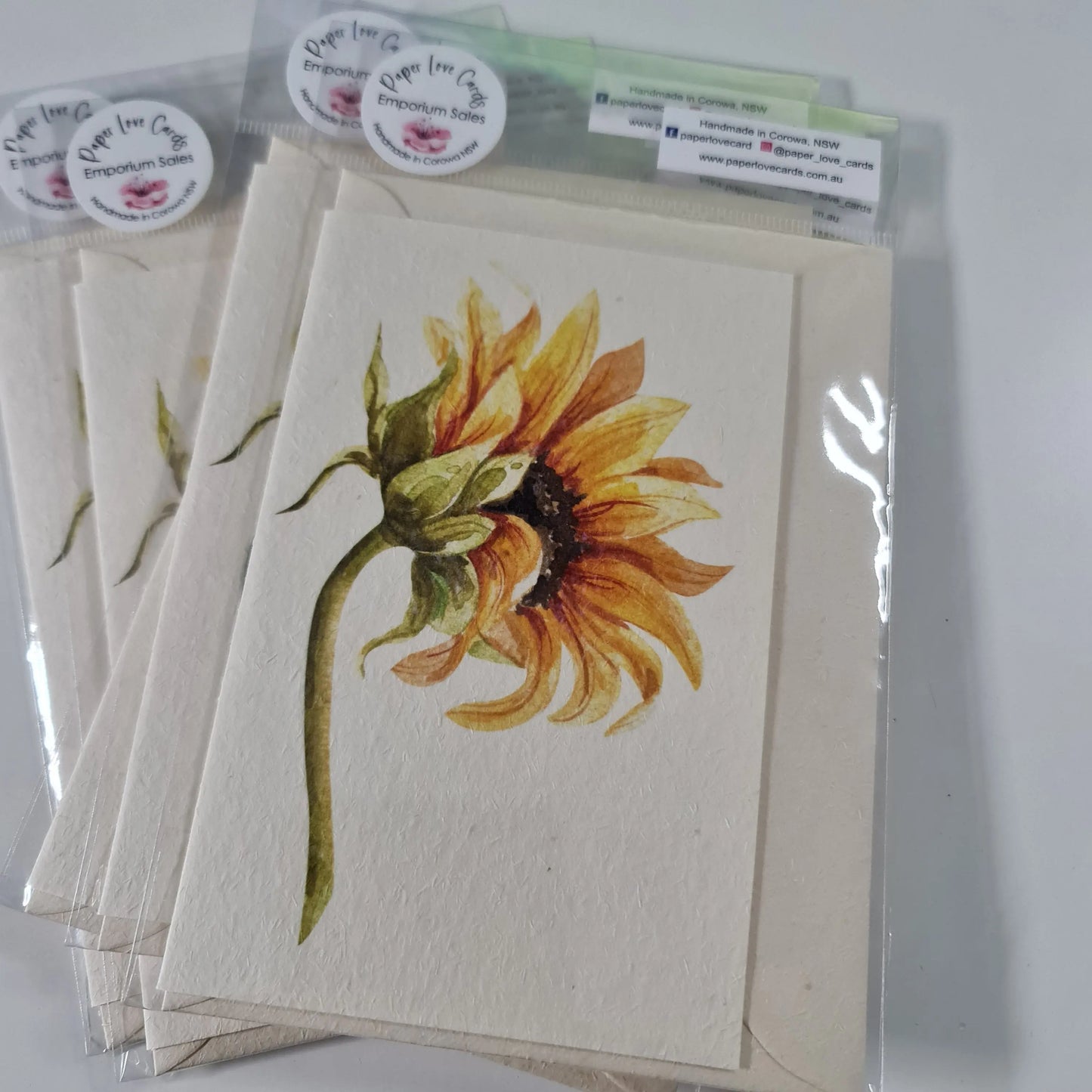 Sunflower with Stalk - A6 - Recycled Paper Love Cards