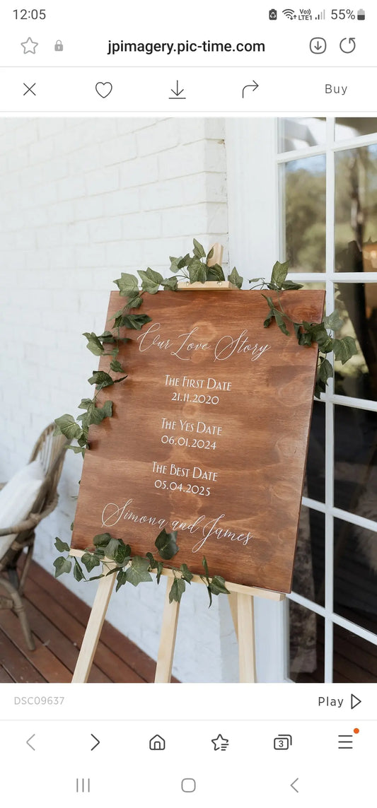 Wedding & Event Signage - Acrylic Boards  ~ Timber Boards - Paper Love Card