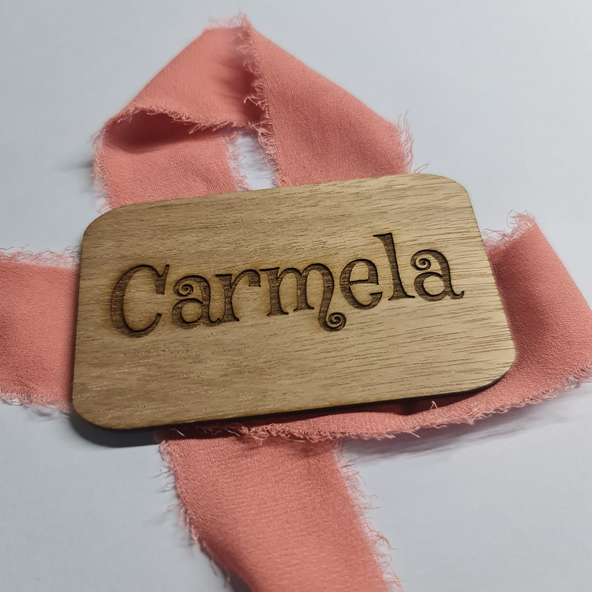 Laser Etched Placecard in Walnut timber