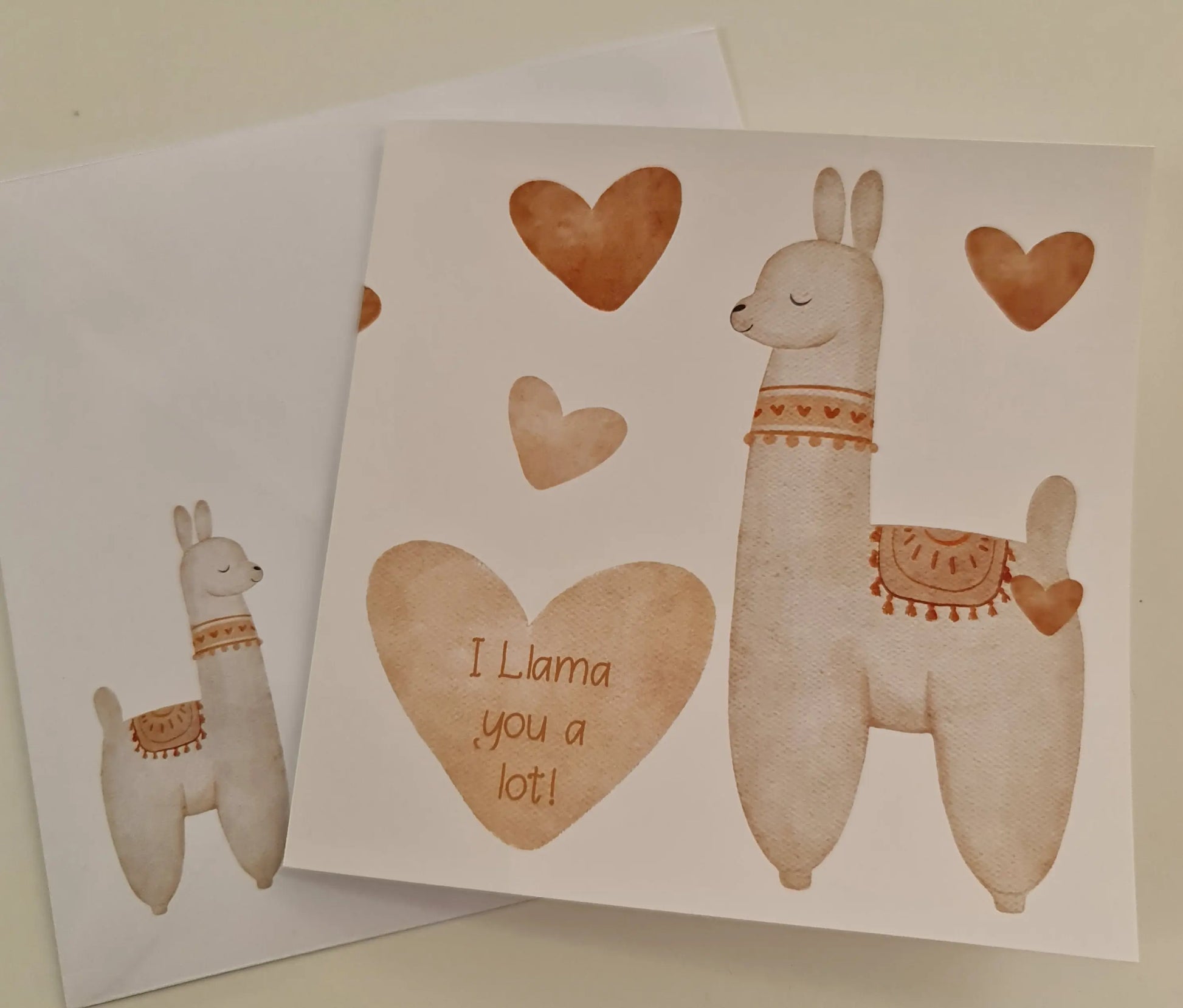 Boho Llama with Hearts - I Llama you a lot! Paper Love Cards