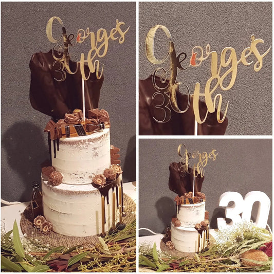 Cake Topper - Glitter or Metallic - Custom Order Paper Love Card