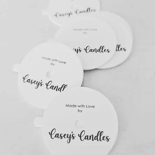 Candle Dust Covers - White Matte - Printed & Personalised Paper Love Card