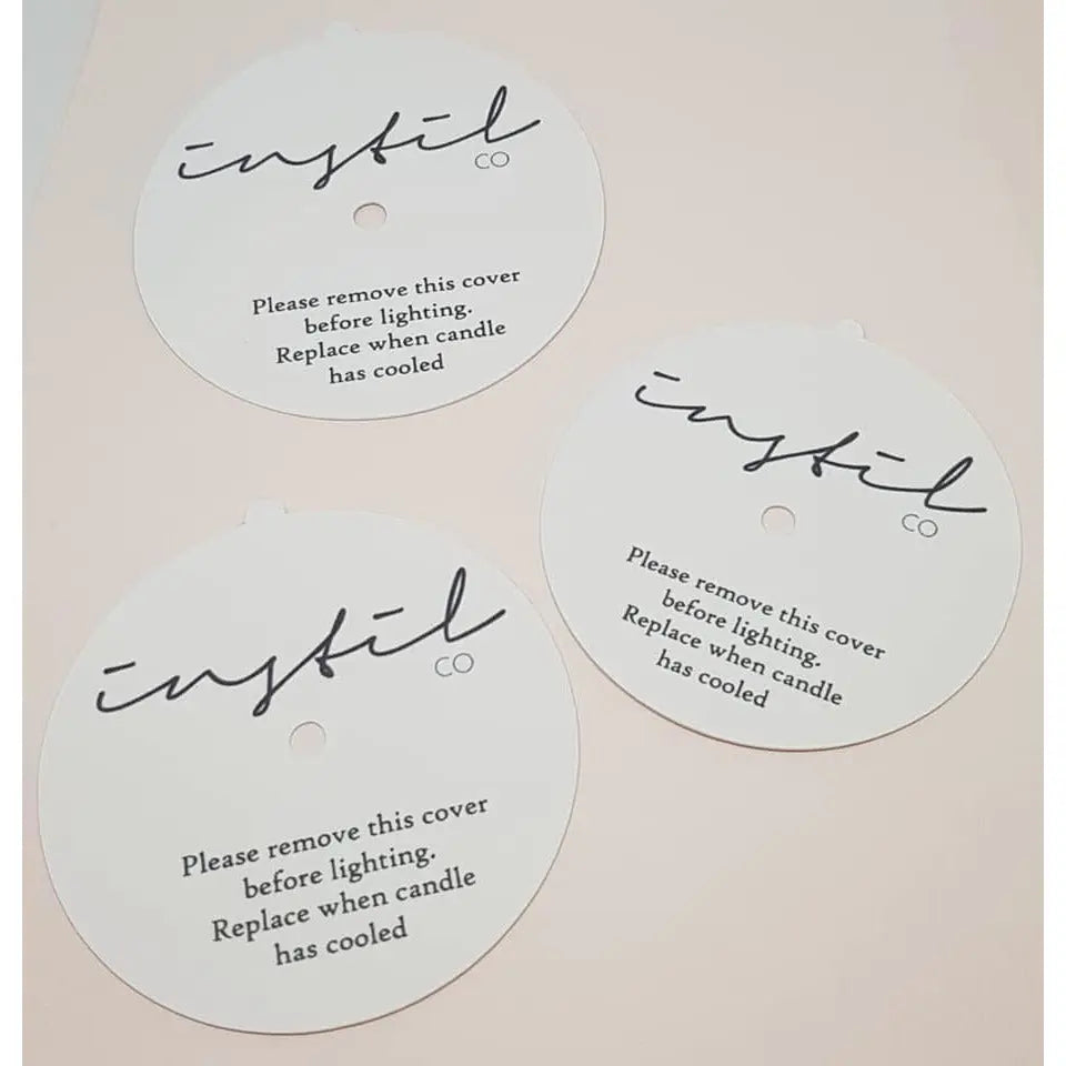 Candle Dust Covers - White Matte - Printed & Personalised Paper Love Card